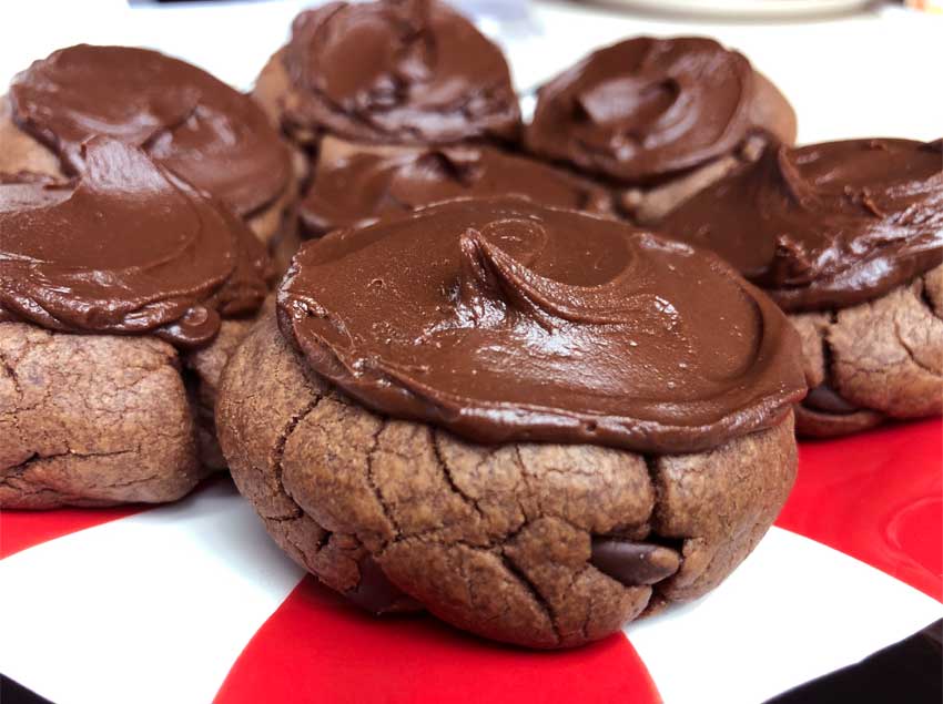 Frosted Double Chocolate Cookies