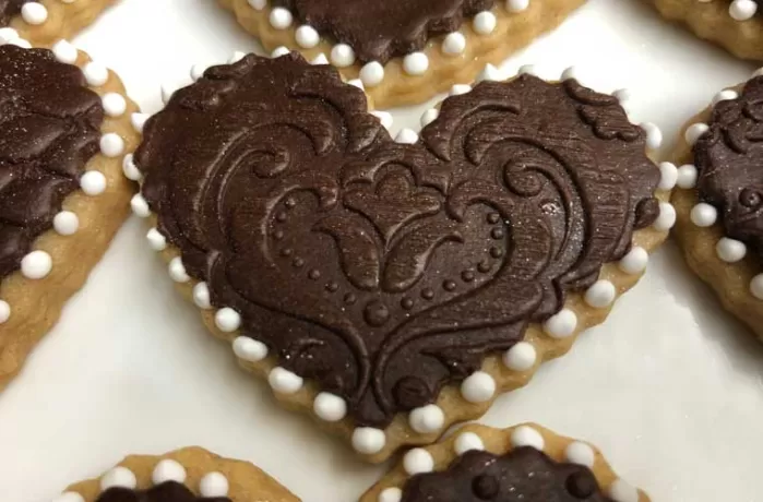 Small Chocolate Heart Cookies