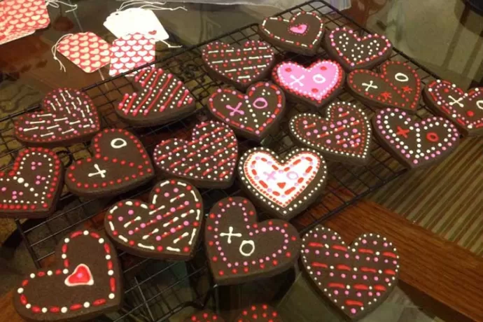 Chocolate Heart-shaped Cutout Cookies