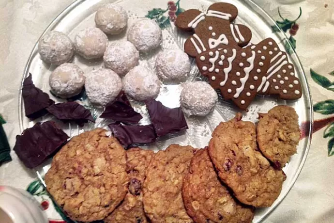 Plate of various Christmas Cookies