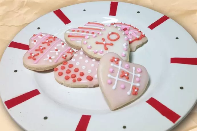 Plate of Classic Sugar Cookie Hearts