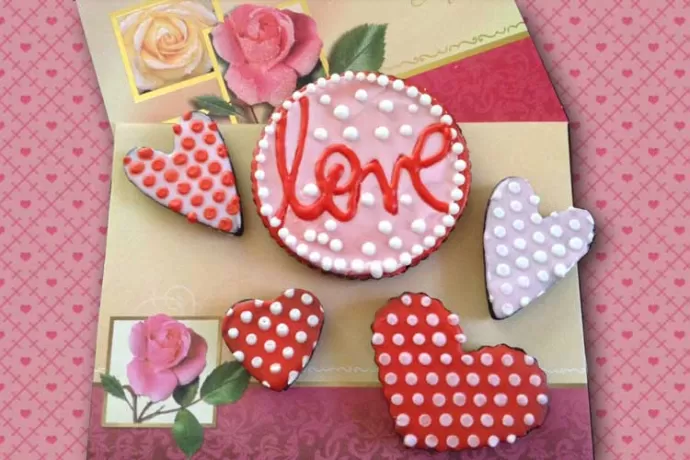 Stenciled Valentine Cookies