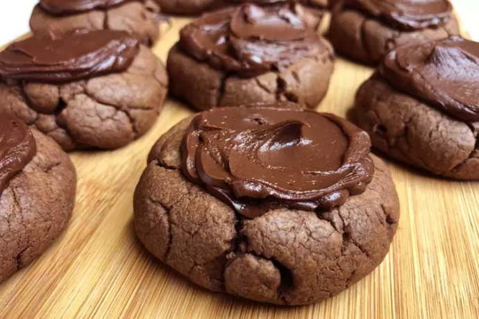 Frosted Double Chocolate Cookies